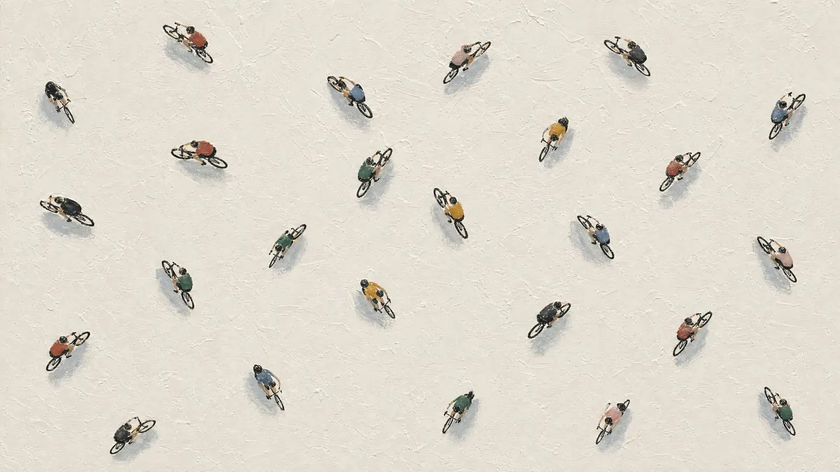 Tiny Cyclists Textured Plain shown on your frame