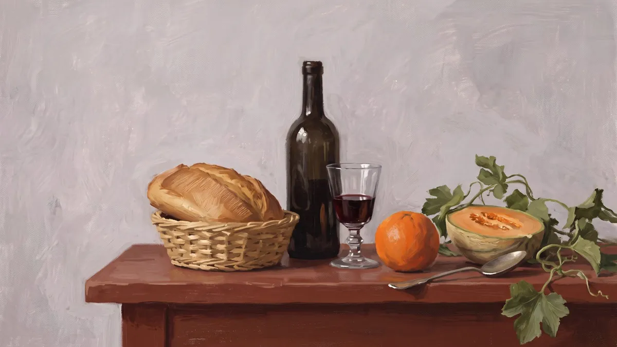 Rustic Tabletop Still Life shown on your frame