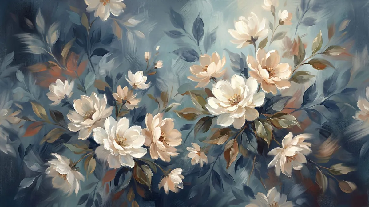 Vintage White Flowers shown on your frame