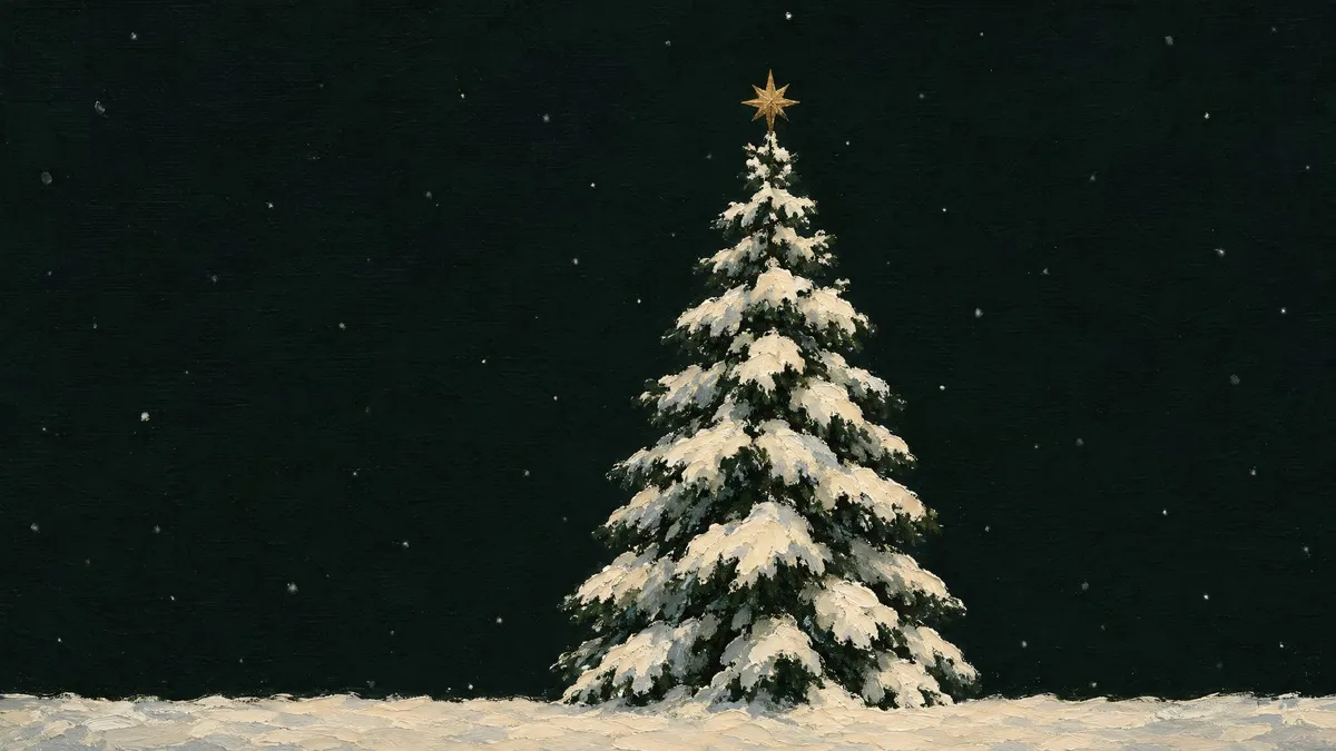 Snowy Midnight Spruce shown on your frame