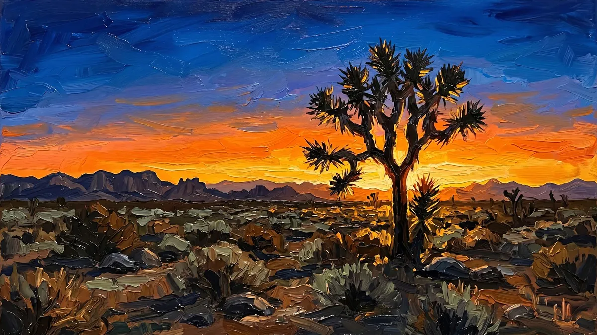 Joshua Tree Desert Sunset shown on your frame