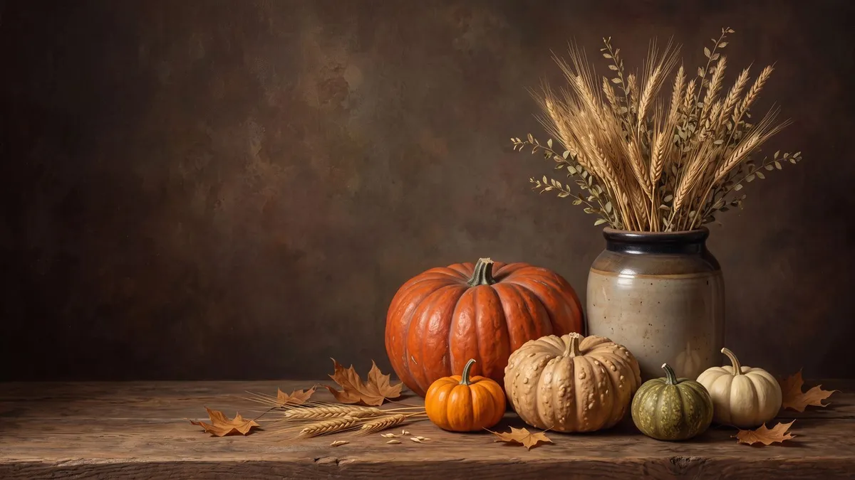 Autumn Harvest Still Life shown on your frame