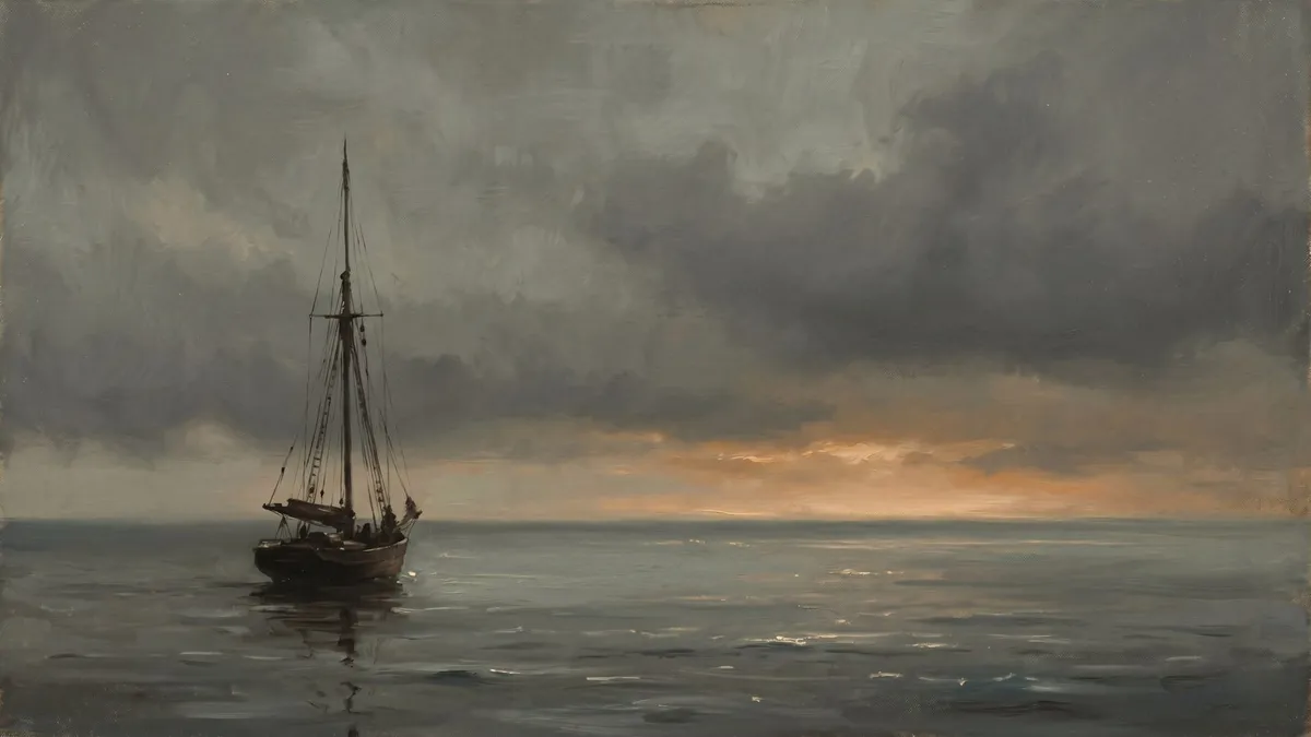 Moody Seascape shown on your frame