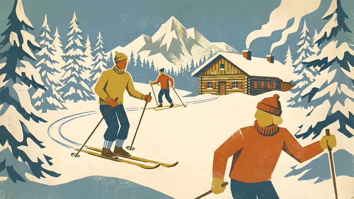 Vintage Ski Resort shown on your frame