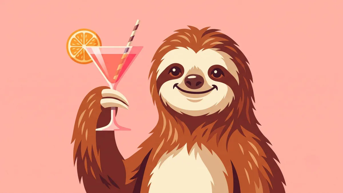 Sloth Cocktail Summer shown on your frame