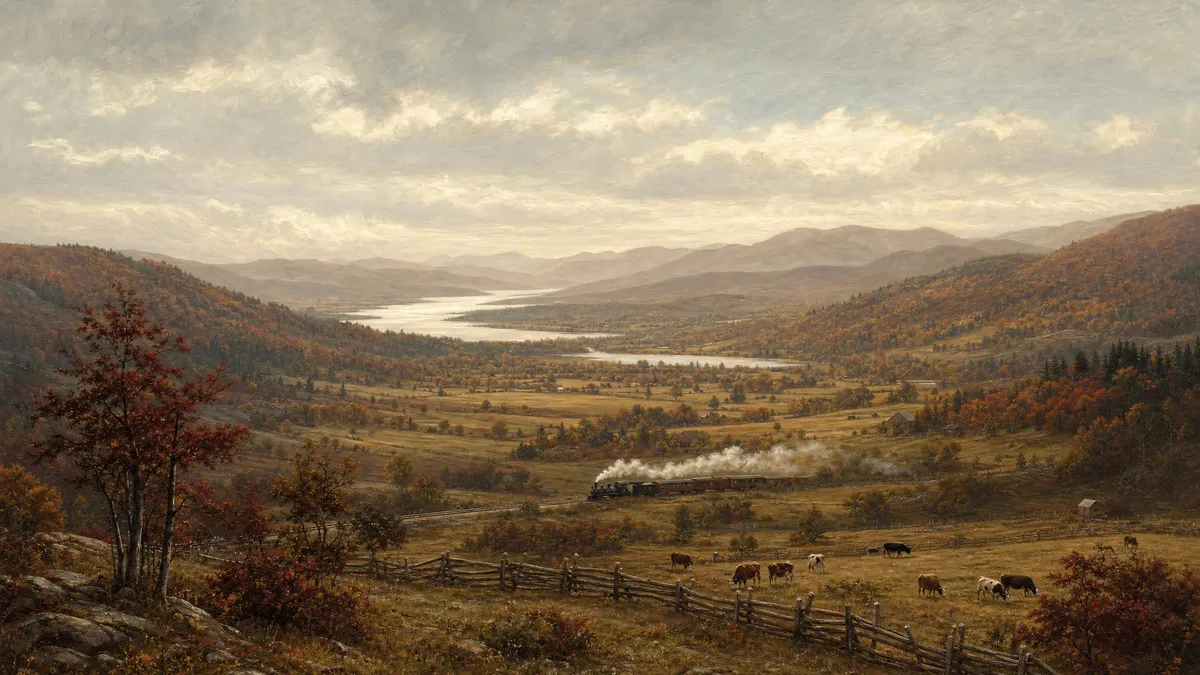 Autumn Valley Landscape shown on your frame