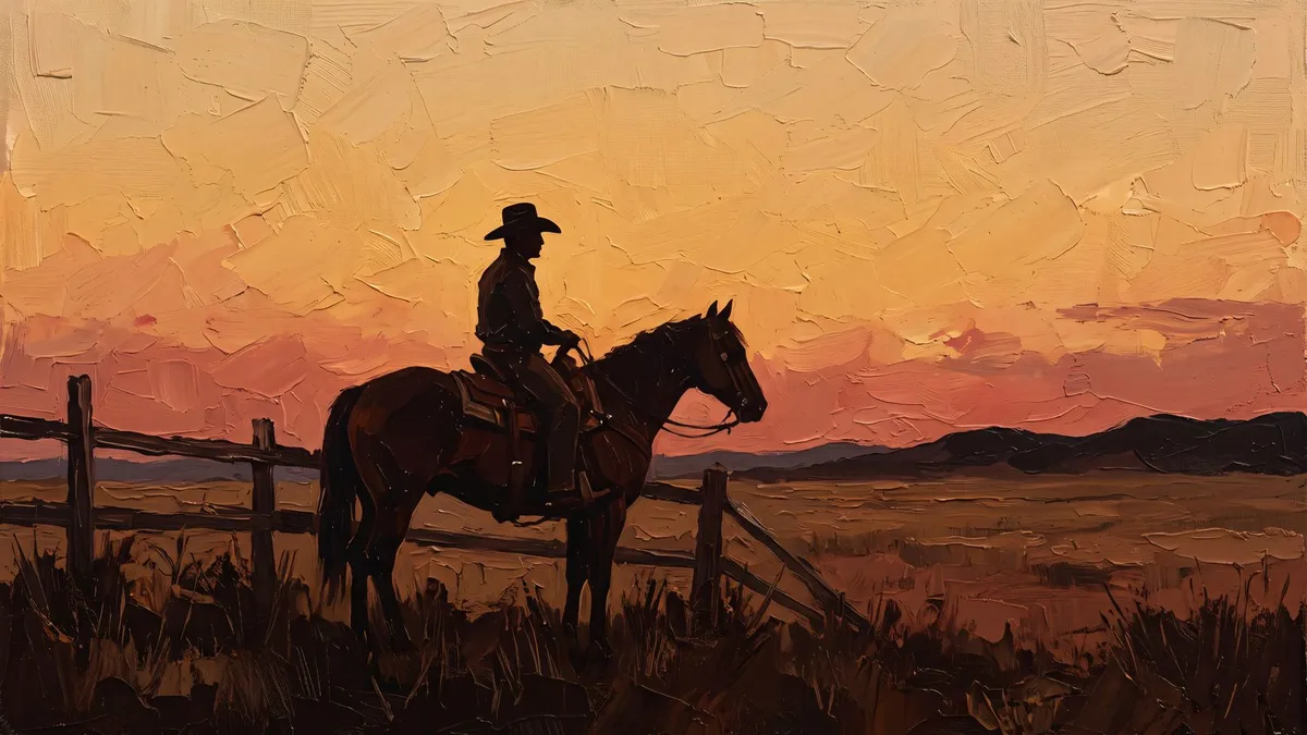 Cowboy Sunset Ranch shown on your frame