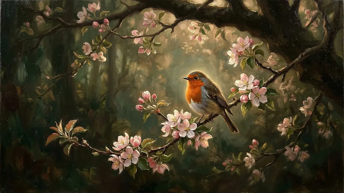 Charming Robin Bird shown on your frame