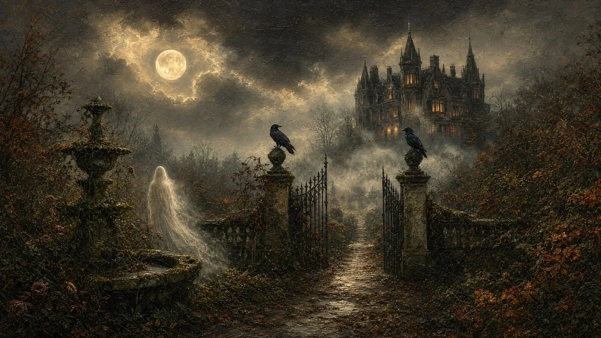 Haunted Gothic Manor Garden shown on your frame