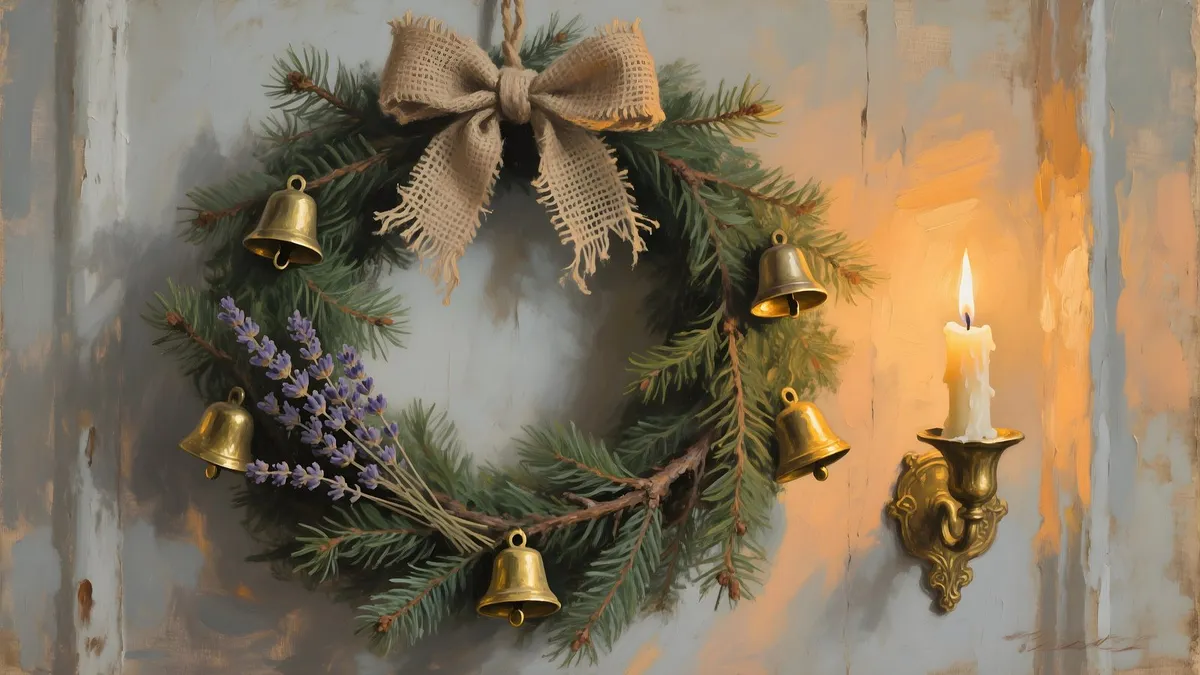 Vintage Christmas Wreath shown on your frame