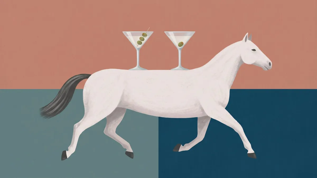 Folk Martini Horse shown on your frame