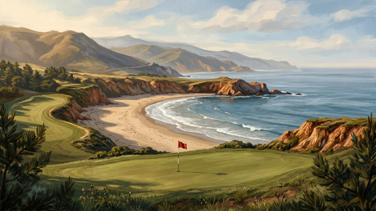Vintage Coastal Golf Course shown on your frame
