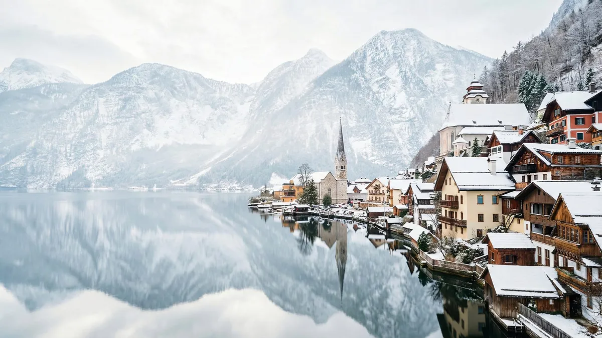 Hallstatt Alpine Village shown on your frame
