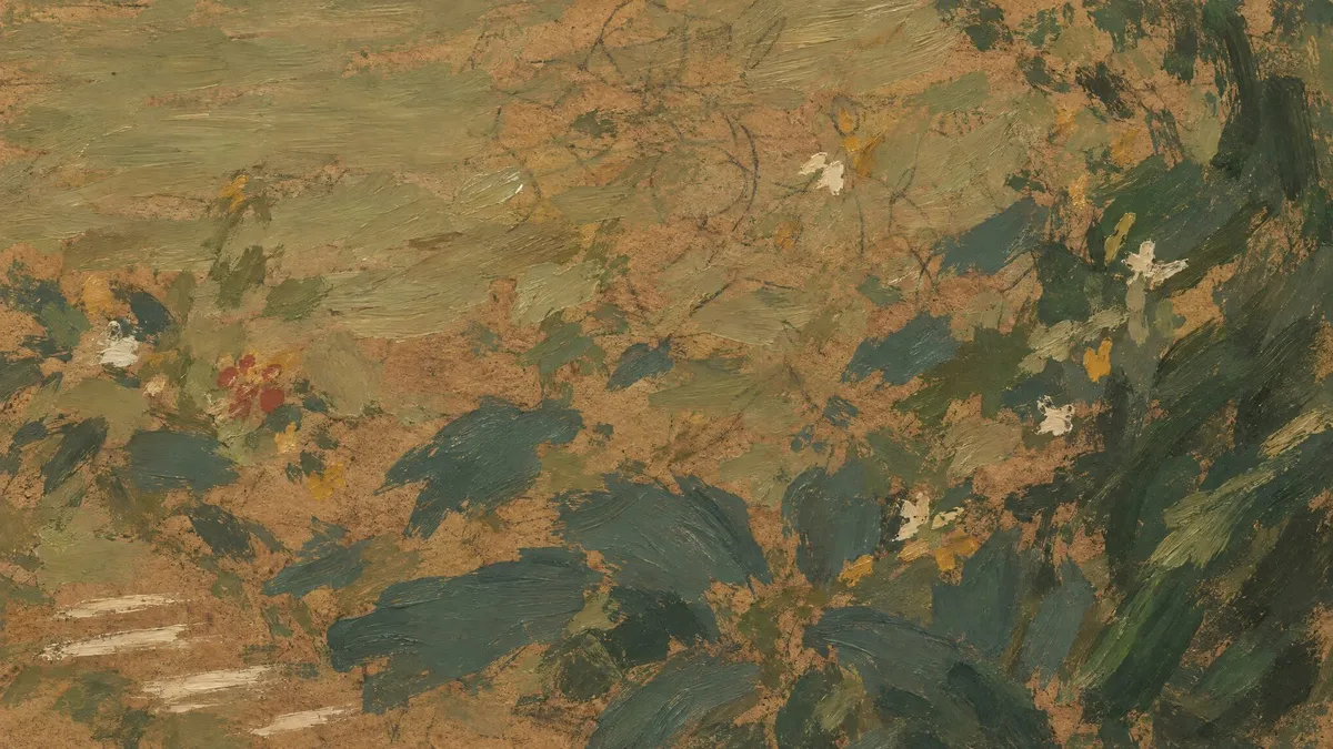 Sage Brown Abstract Study shown on your frame