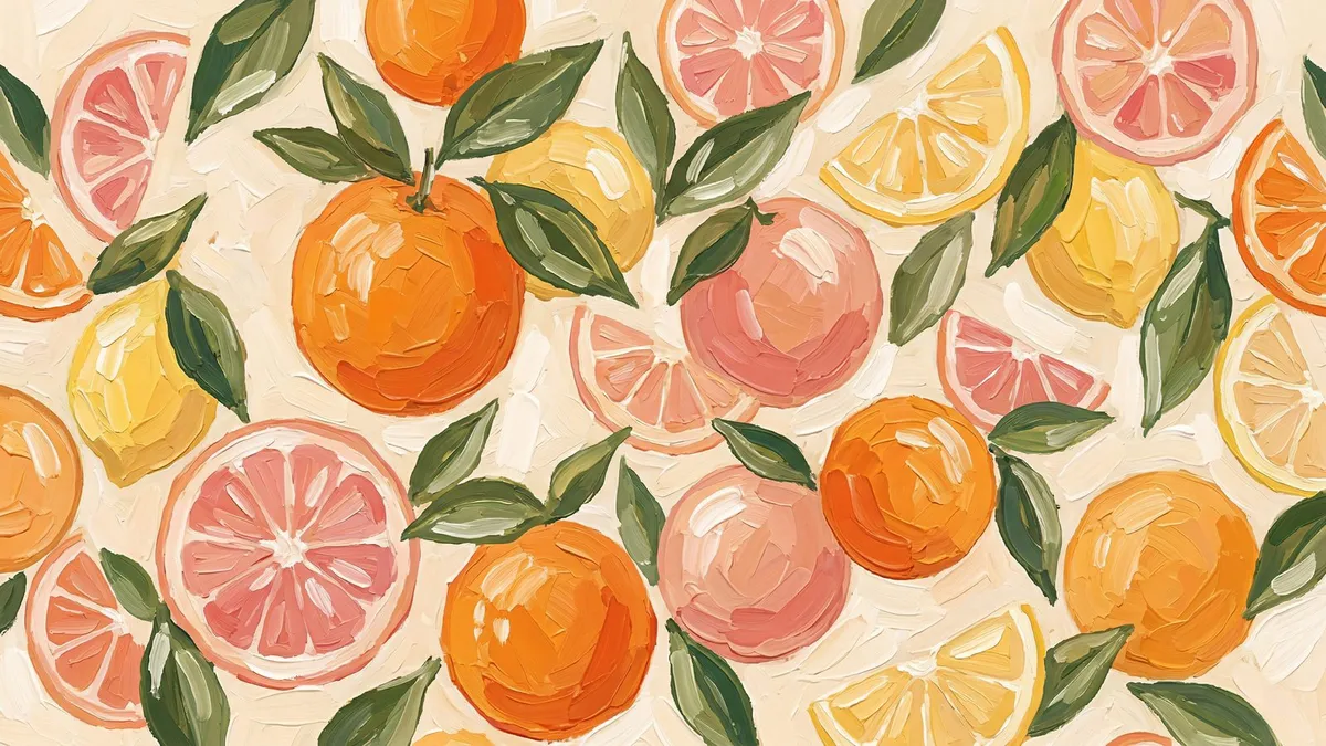 Summer Citrus Fruit shown on your frame