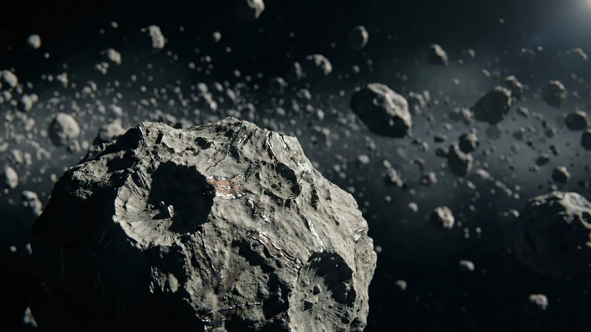 Cinematic Asteroid Field shown on your frame