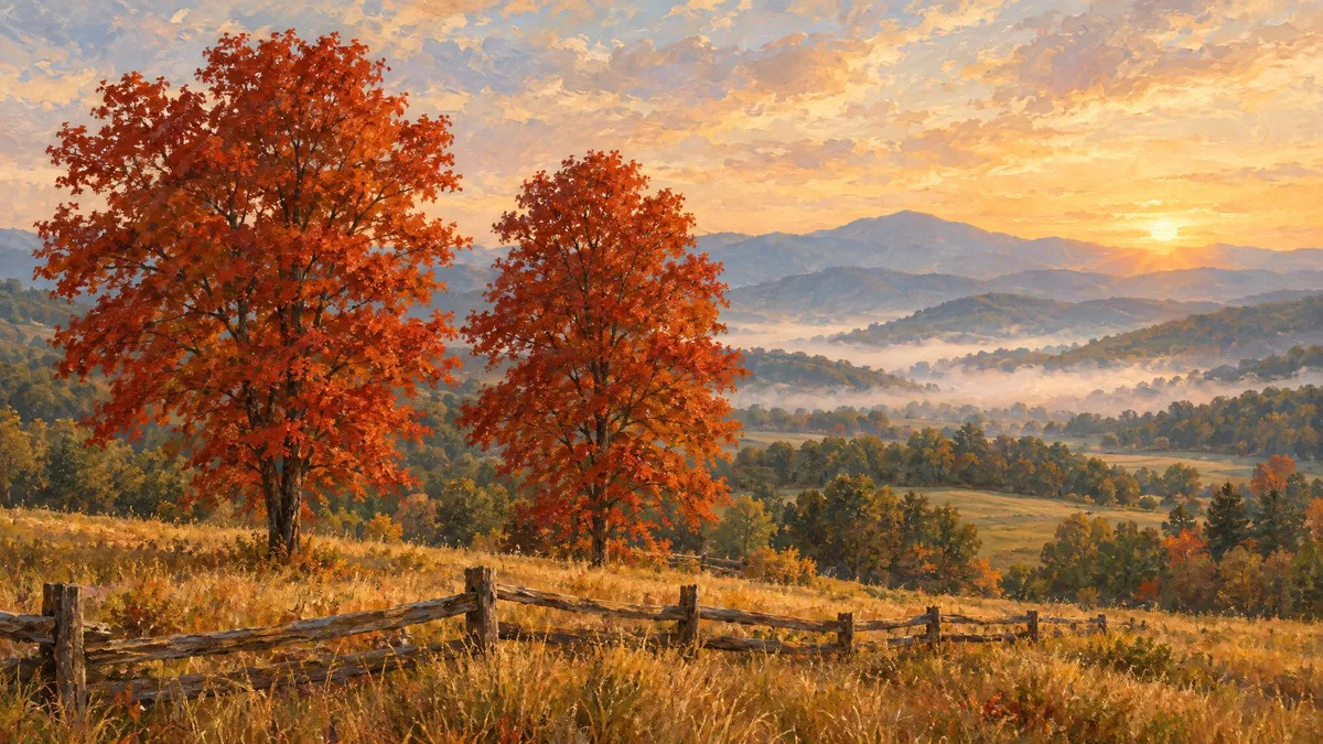 Autumn Countryside Vista shown on your frame