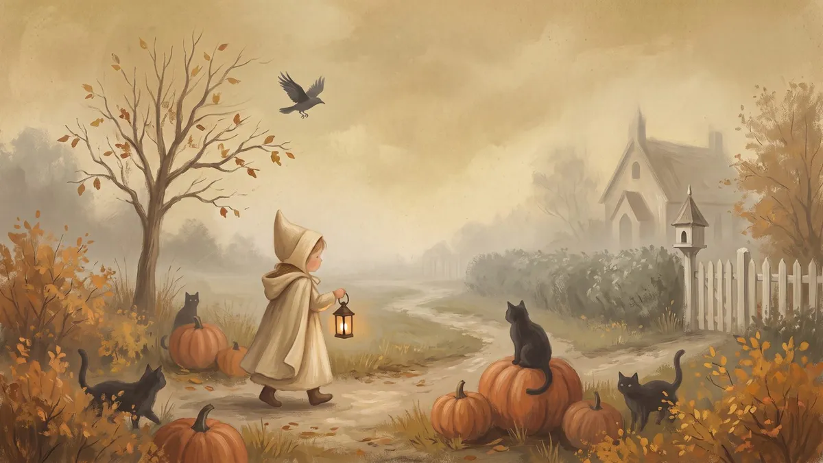 Vintage Halloween Storybook shown on your frame