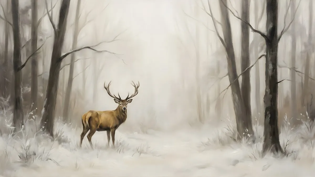 Ethereal Stag Winter shown on your frame