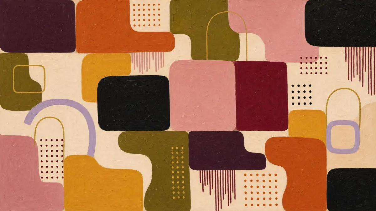Abstract Geometric Mid Century shown on your frame