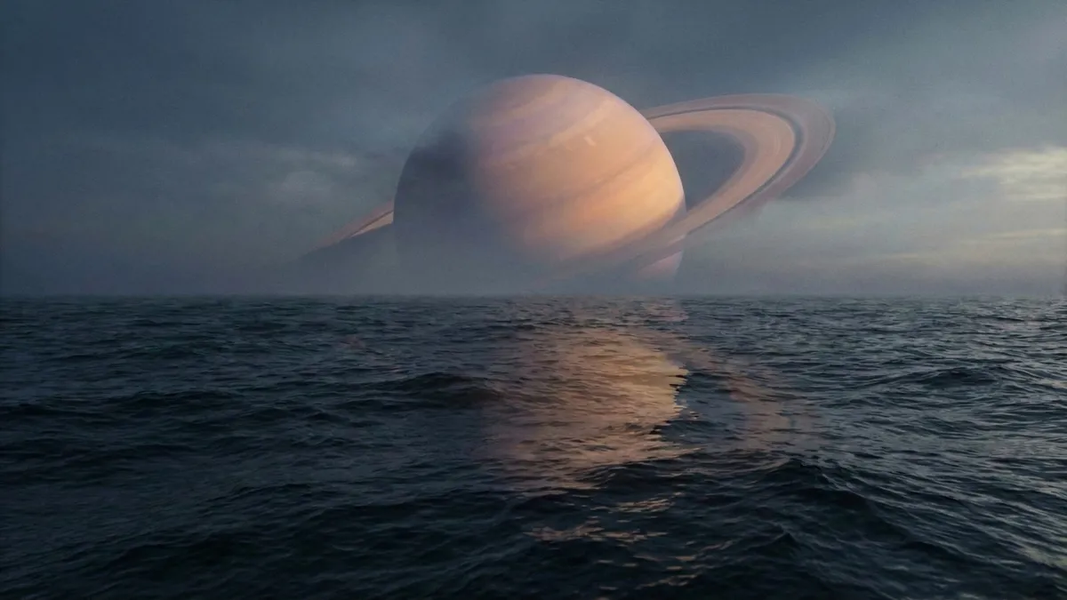 Cinematic Saturn Ocean shown on your frame