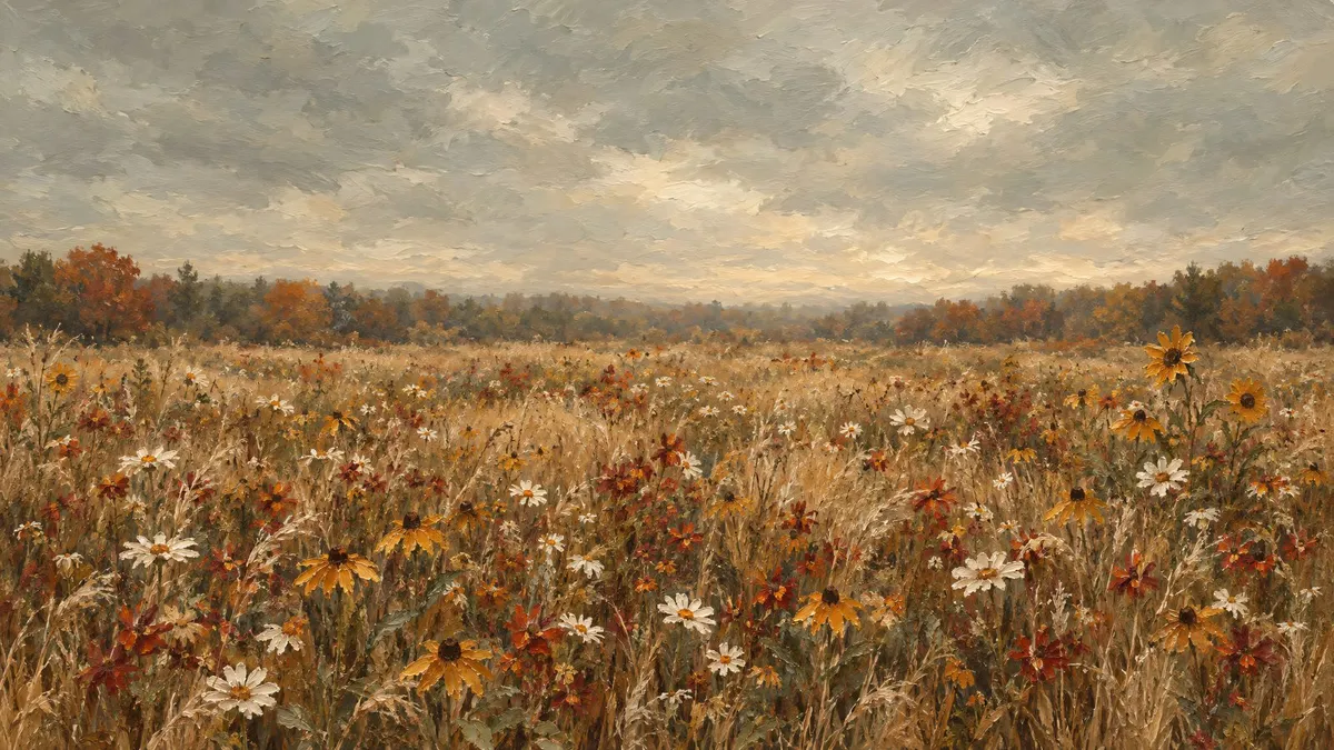 Autumn Wildflower Meadow shown on your frame