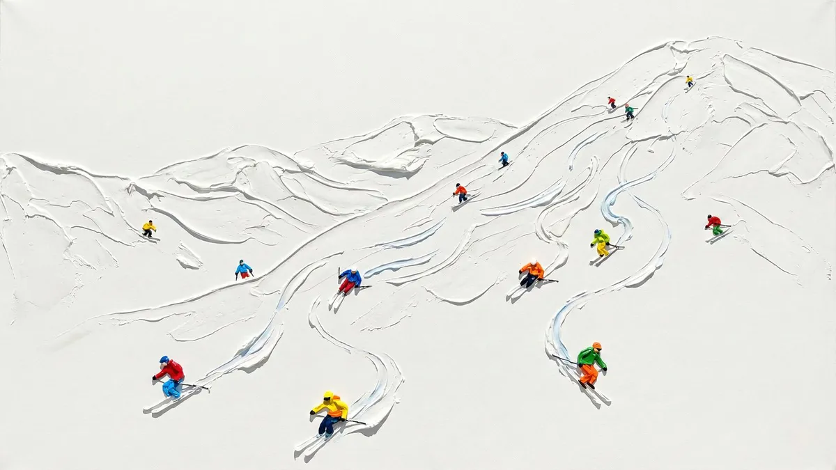 Skiing Mountain shown on your frame