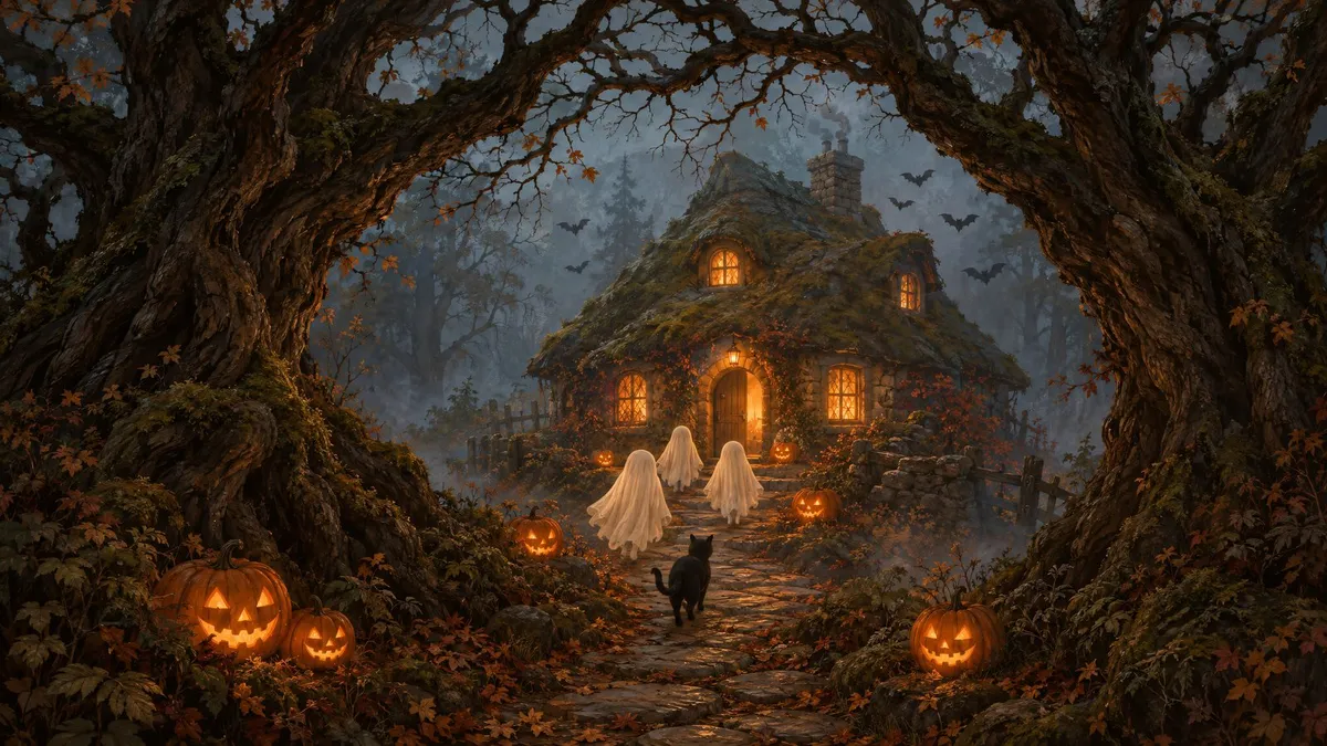 Haunted Cottage Ghosts shown on your frame
