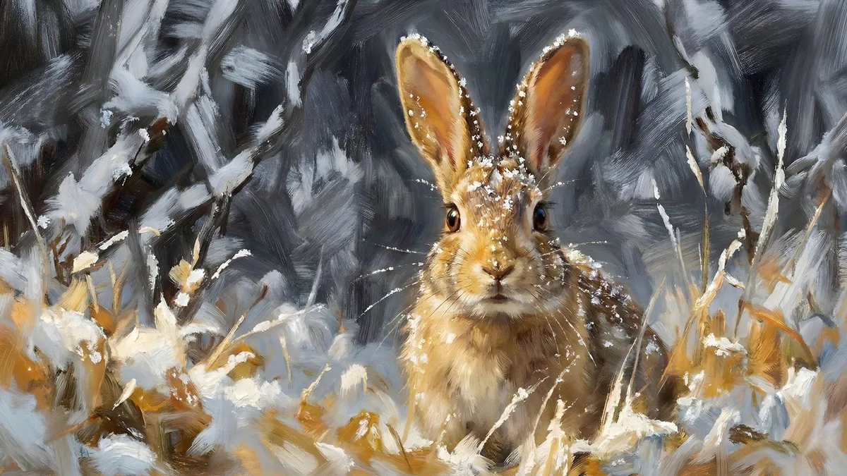 Winter Rabbit shown on your frame