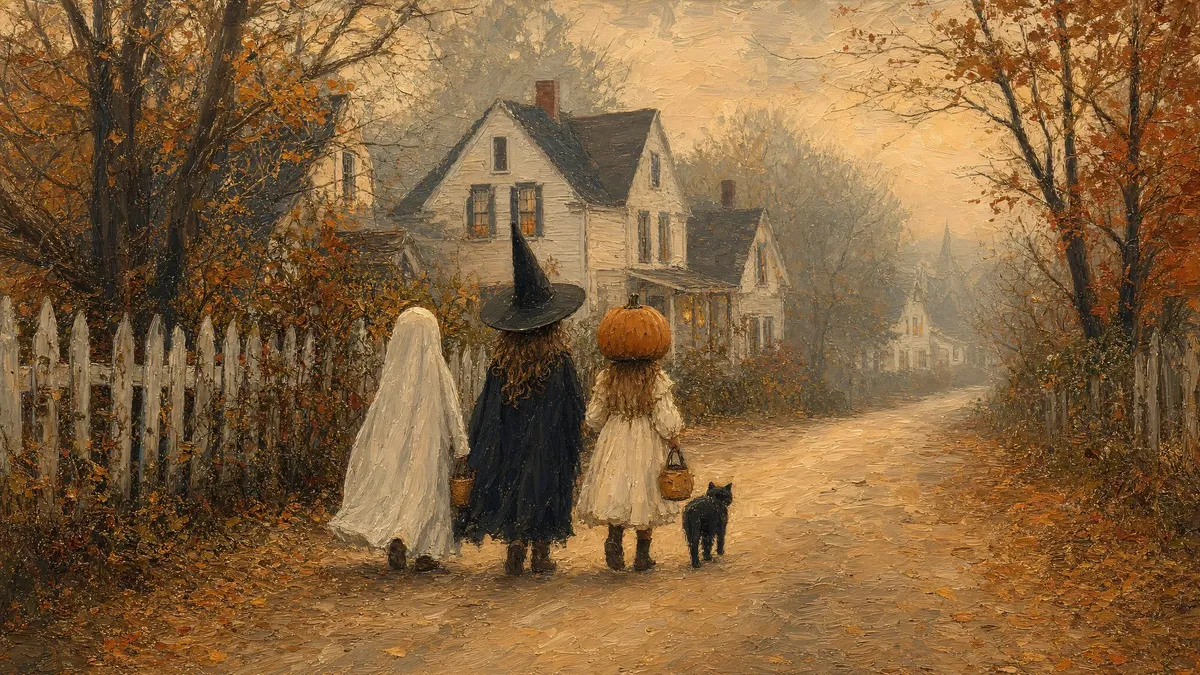 Vintage Halloween Trick-or-Treat shown on your frame