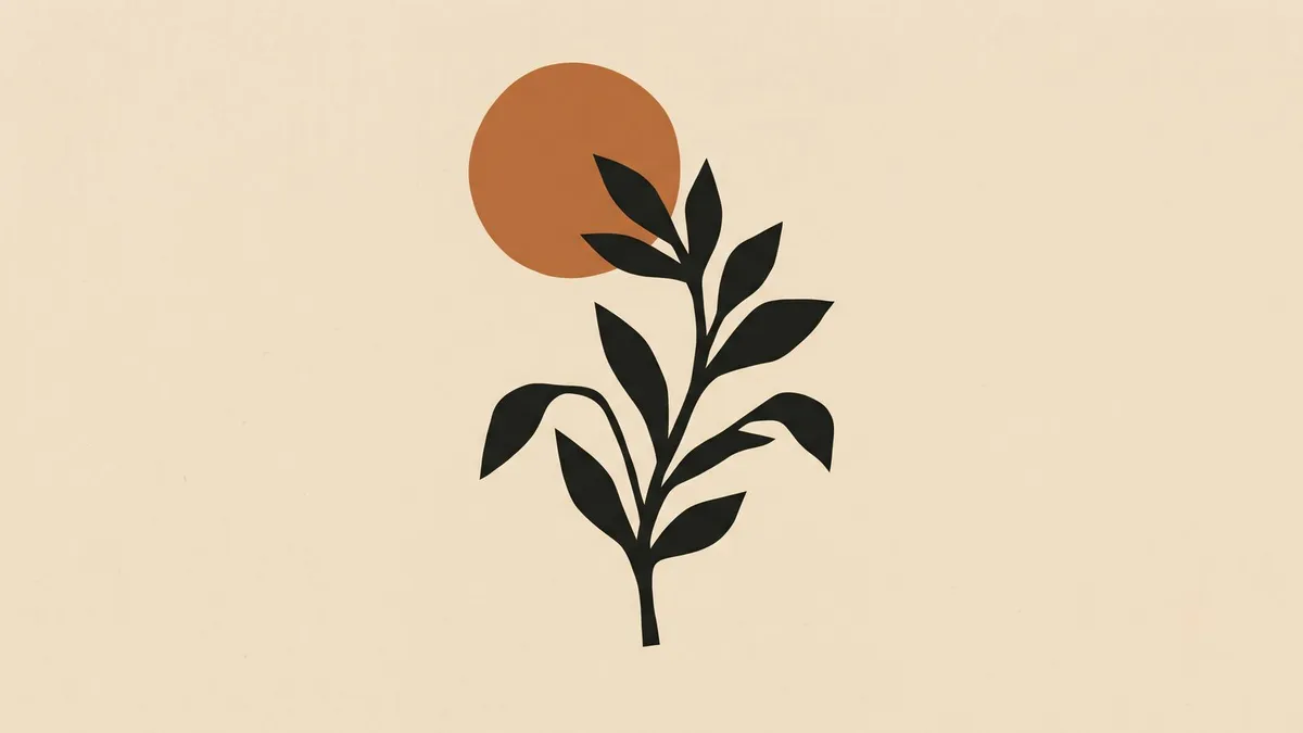 Boho Terracotta Leaf Sun shown on your frame