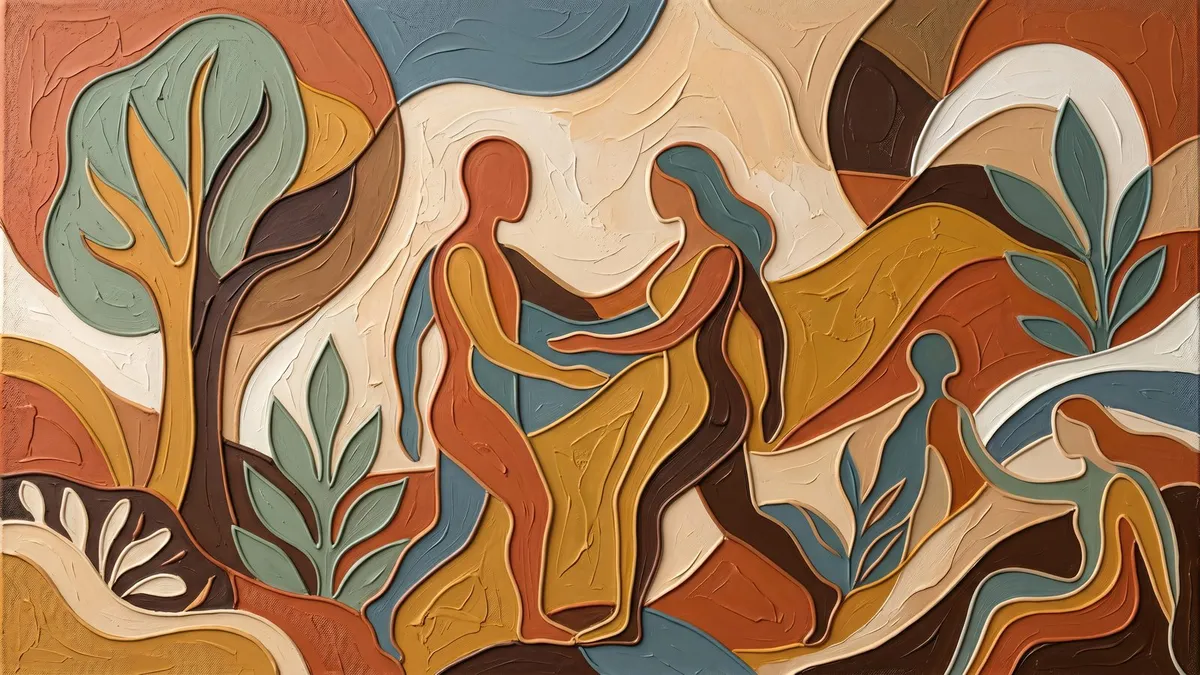 Abstract Figures Impasto shown on your frame