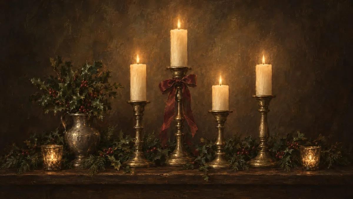 Evergreen Brass Candlesticks shown on your frame