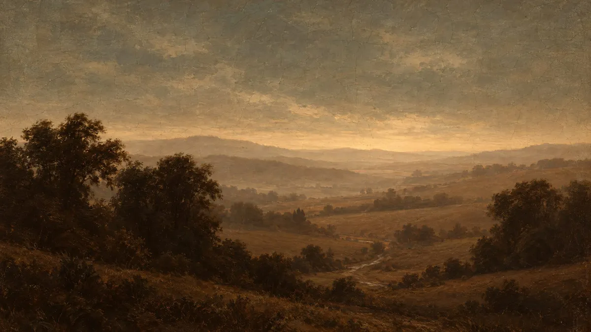 Moody Countryside Landscape shown on your frame