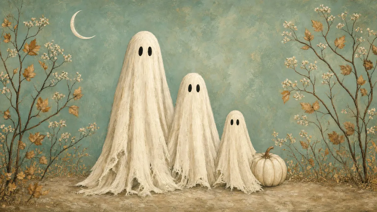 Whimsical Ghost Family Halloween shown on your frame