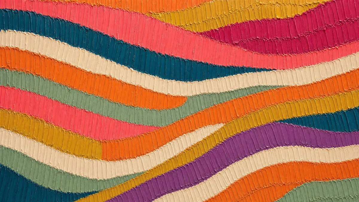 Colorful Wavy Stripes Abstract shown on your frame