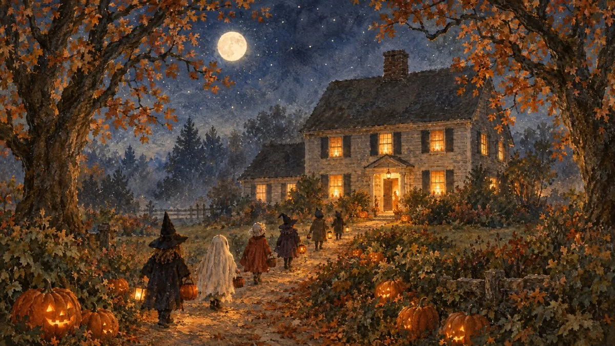Moonlit Halloween Trick-or-Treat shown on your frame