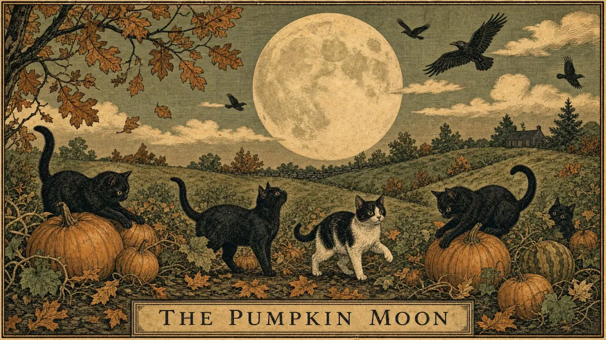 Pumpkin Moon Cats shown on your frame