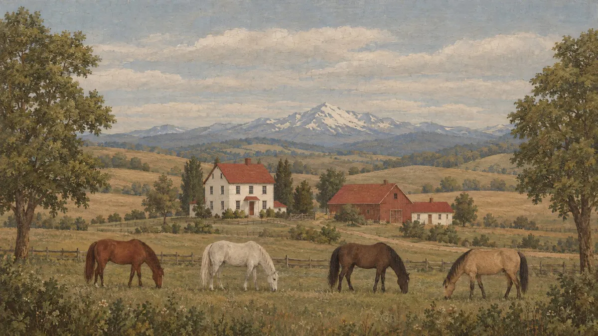 Farmhouse Horse Pasture shown on your frame