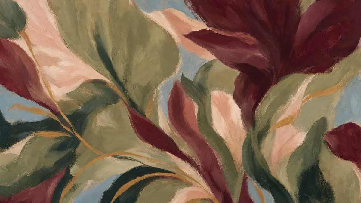 Abstract Fall Botanical shown on your frame