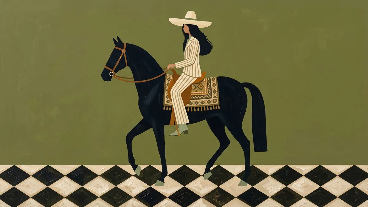 Folk Horse Rider shown on your frame