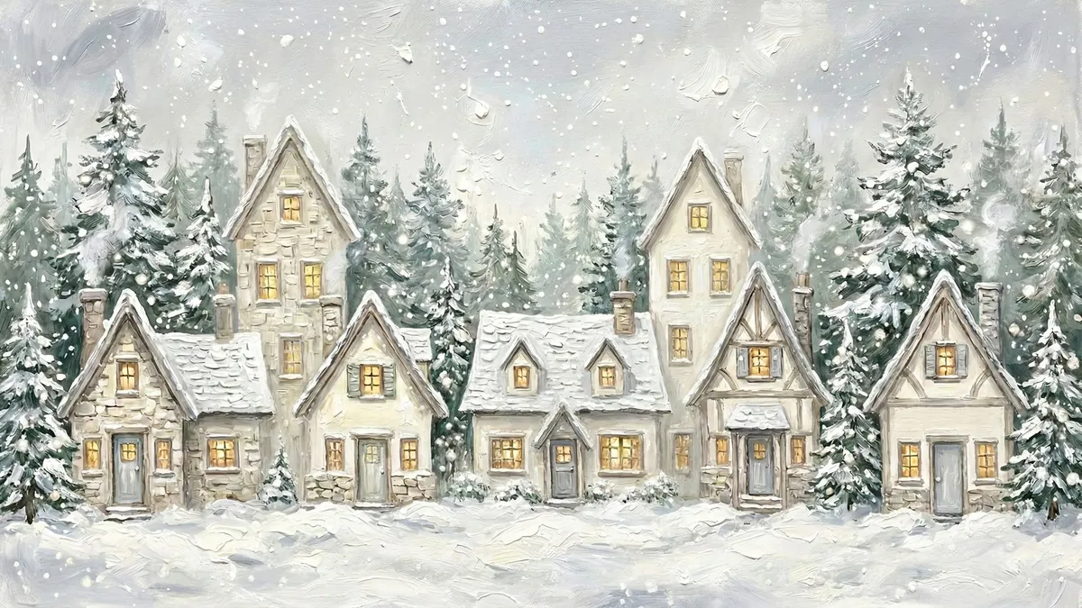 Winter Stone Cottages Village shown on your frame