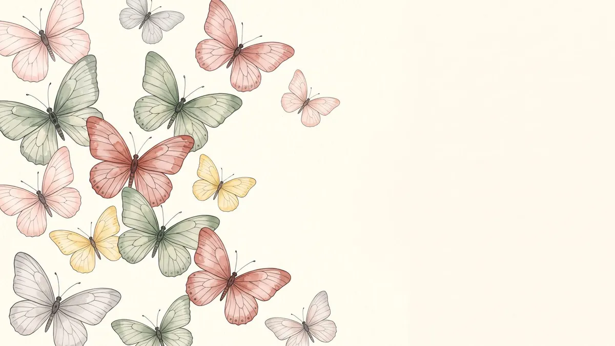 Pastel Butterfly Flock shown on your frame