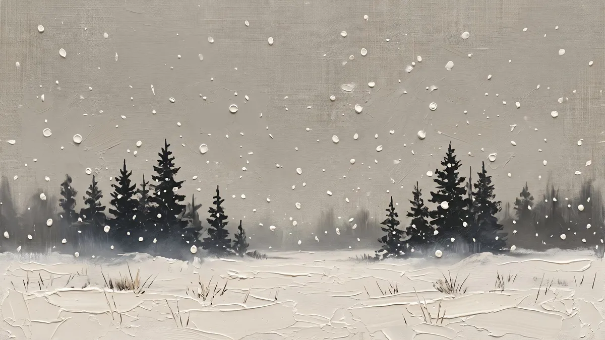 Moody Snowfall Pine Forest 2 shown on your frame
