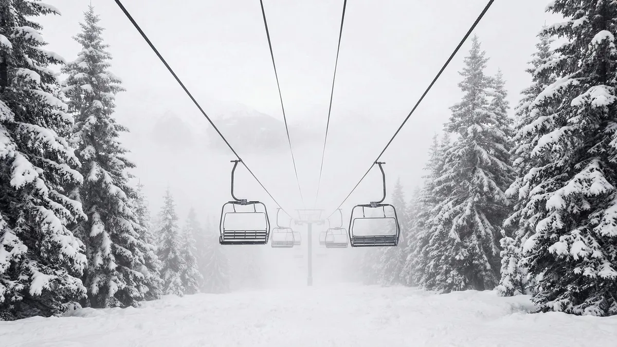 Winter Misty Ski Lift shown on your frame