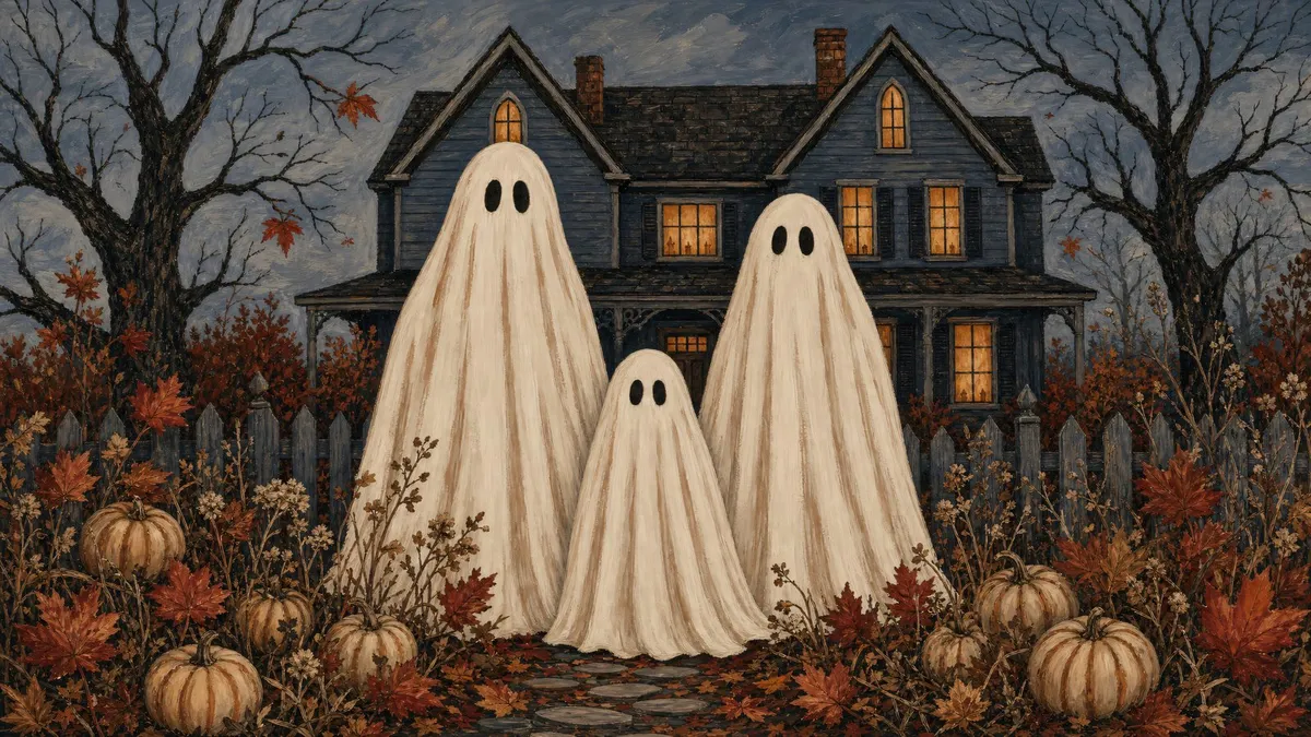 Ghost Family Haunted House shown on your frame
