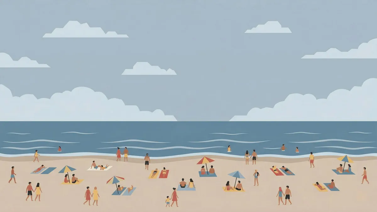Modern Summer Beach Scene shown on your frame