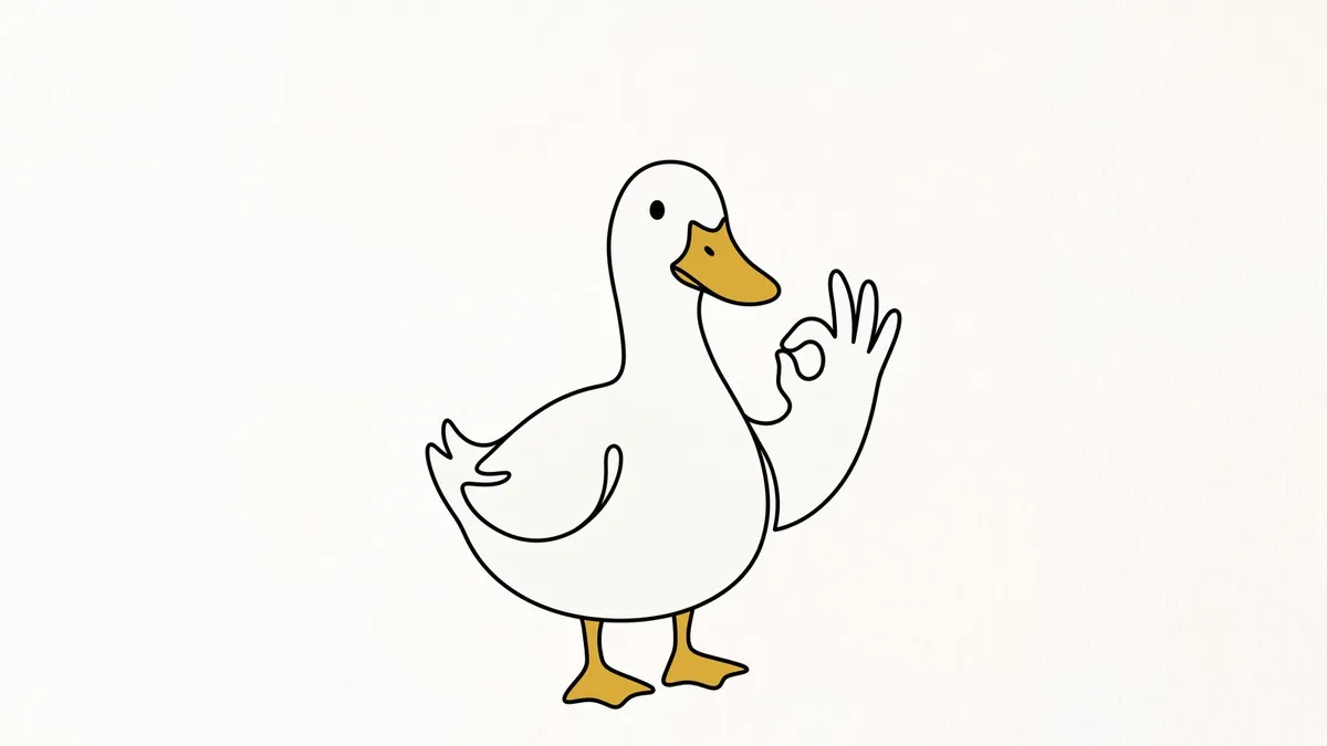 Funny Duck One Line shown on your frame