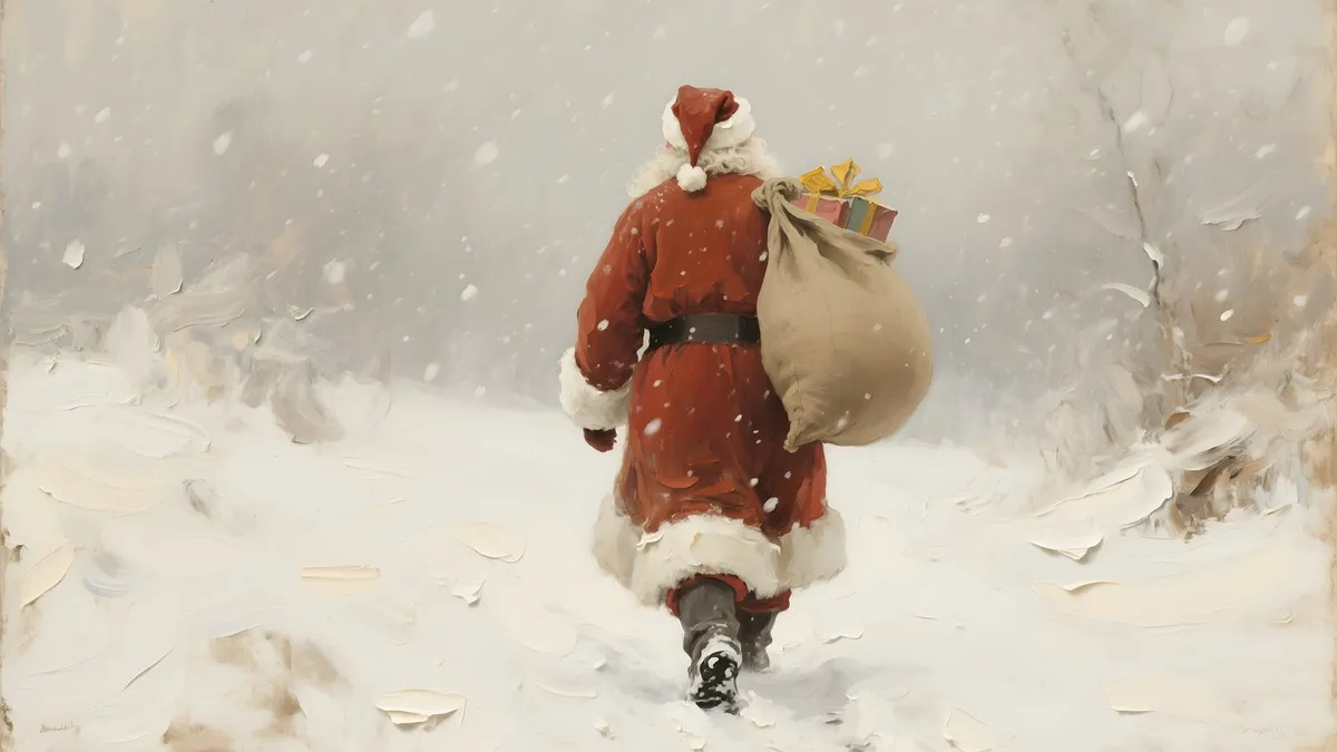 Vintage Christmas Santa shown on your frame