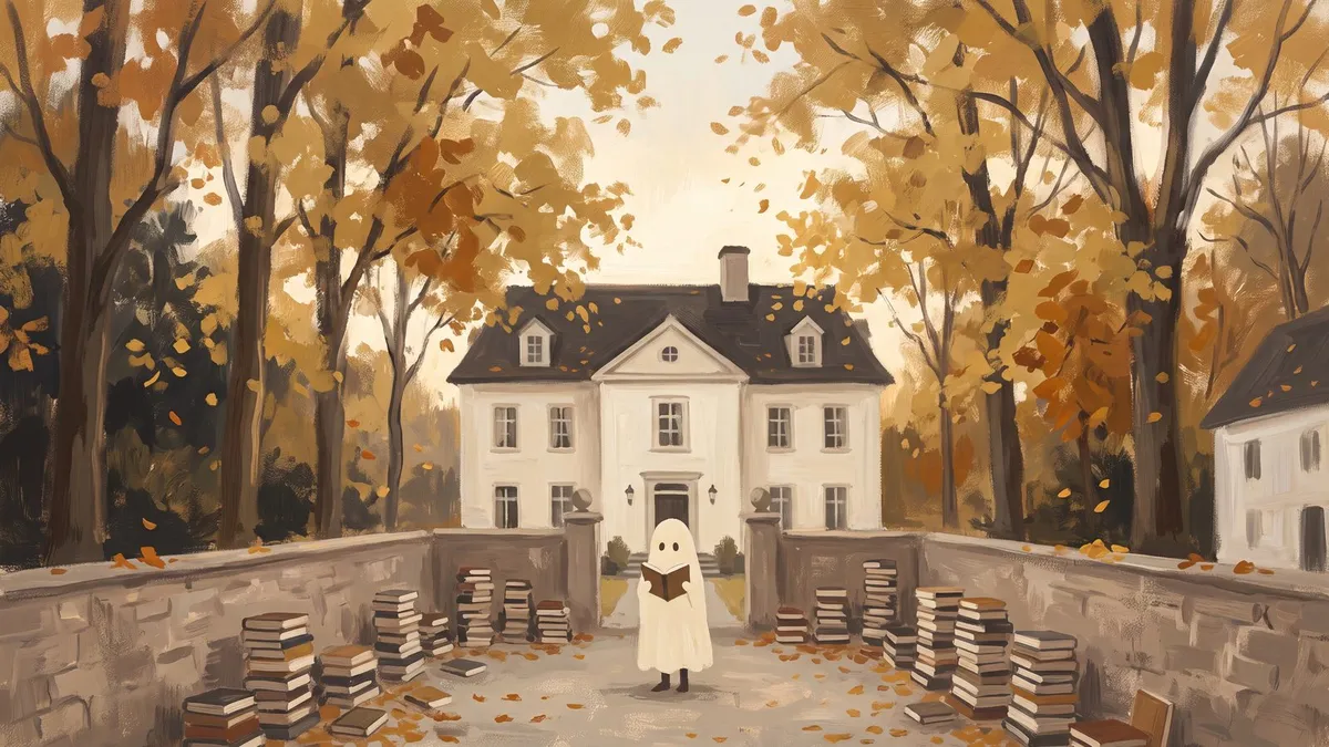 Bookish Autumn Ghost shown on your frame